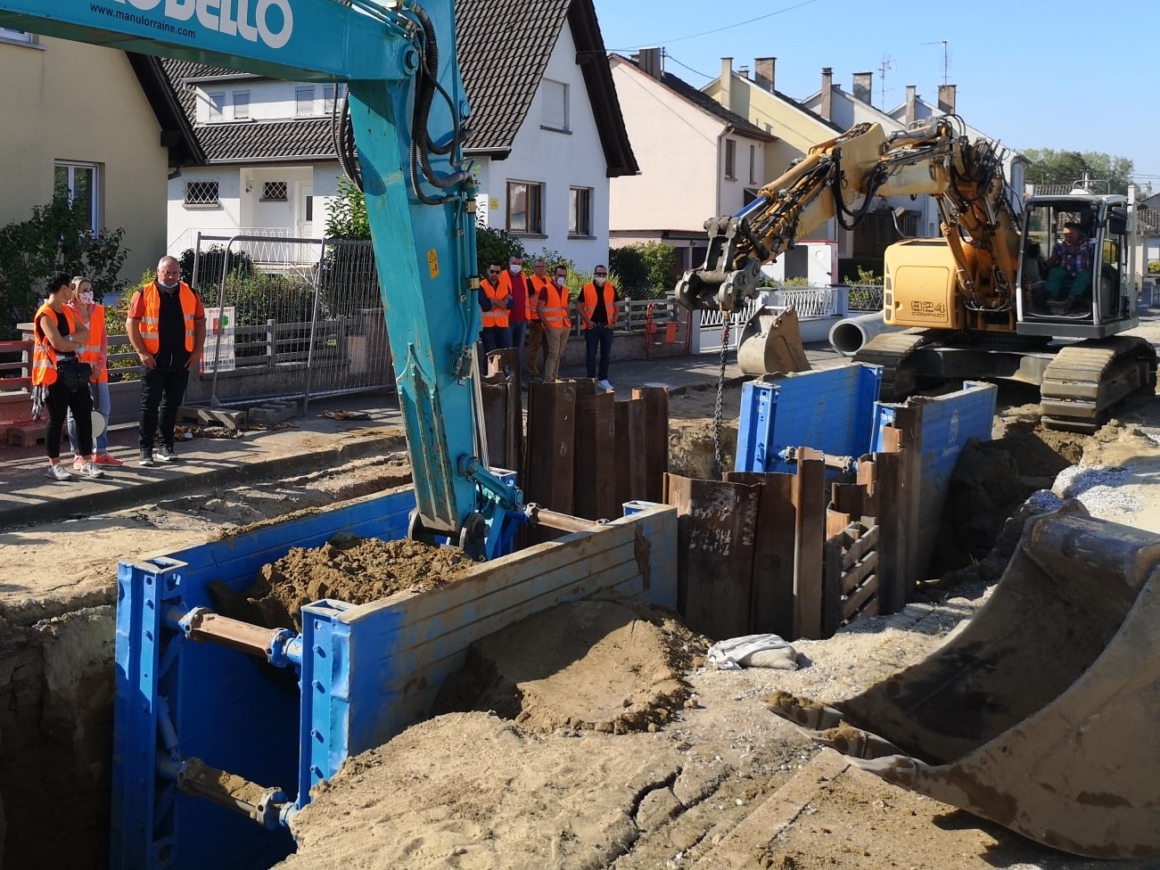 Travaux d'assainisement des eaux pluviales et pose de blindages et paplanches à Bischwiller