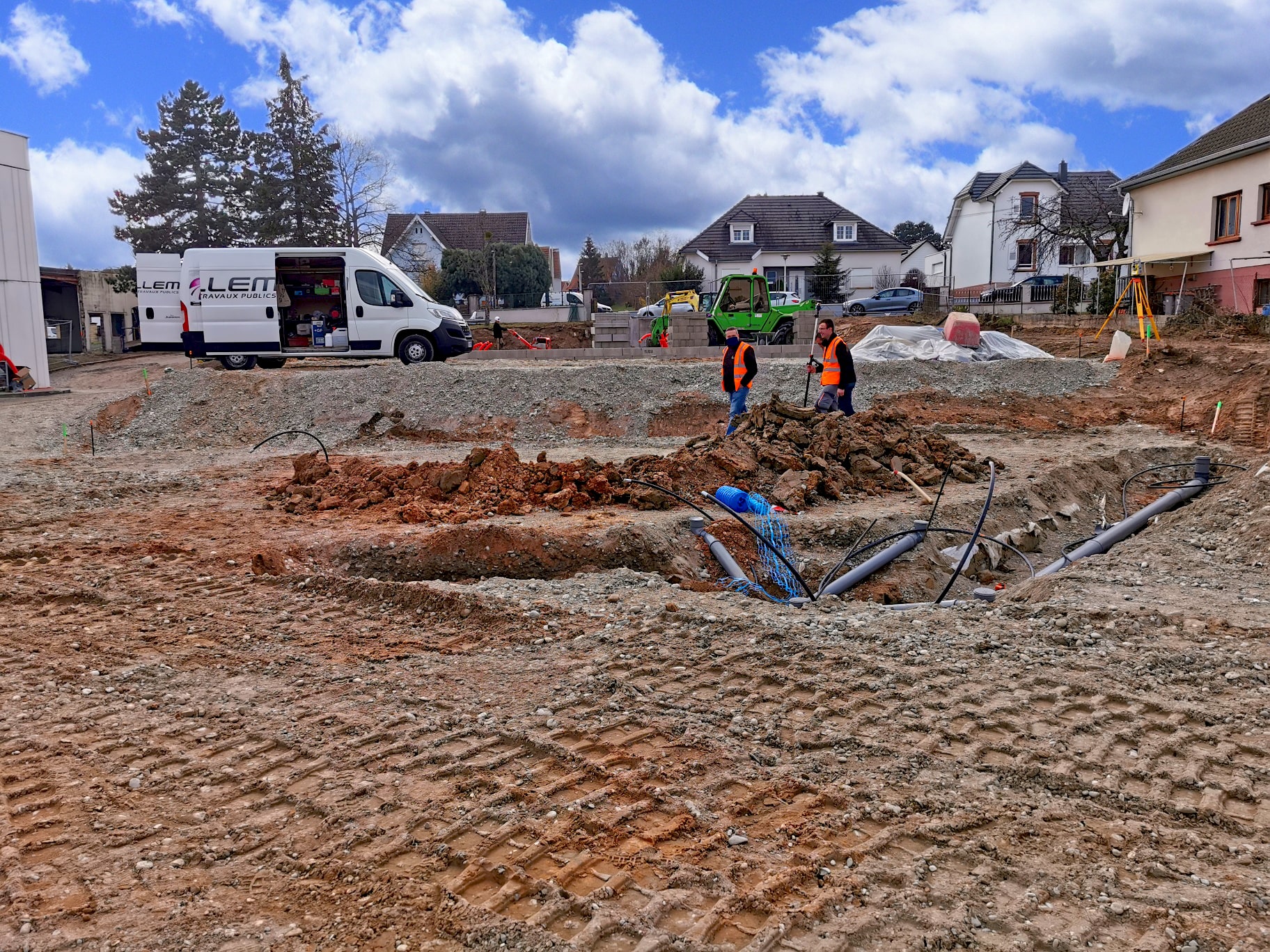 Travaux d'assainissement et évacuations des eaux usées pour un collège à Reichshoffen